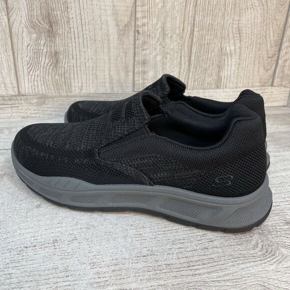Skechers Cohagen Knit Walk Men\'s 9.5 Extra Wide Slip-On Black Shoes 204849 New